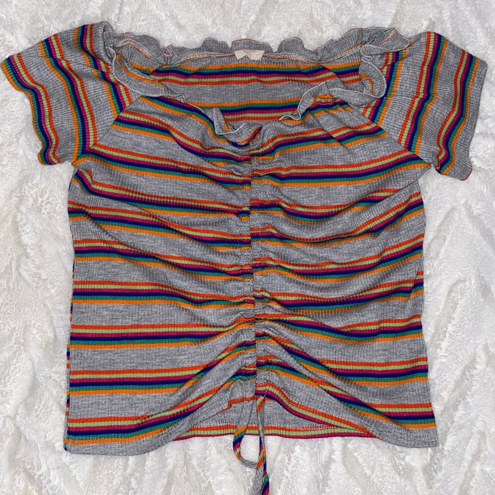 Cropped scrunched tee